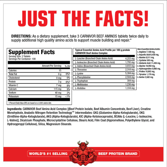 MuscleMeds: Carnivor: Beef Aminos 300 tabs