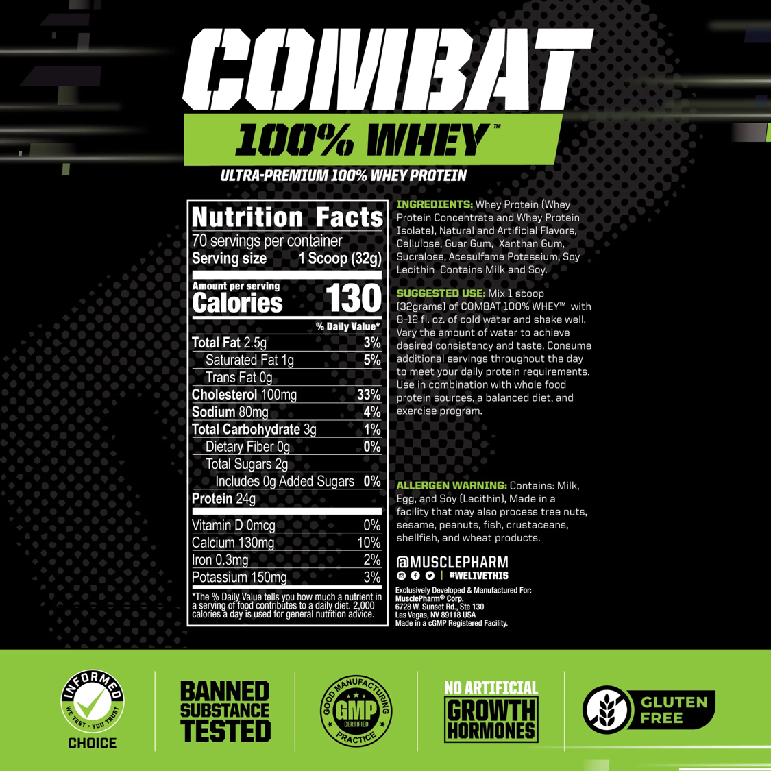 MusclePharm: Whey 100% Combat: 5lb