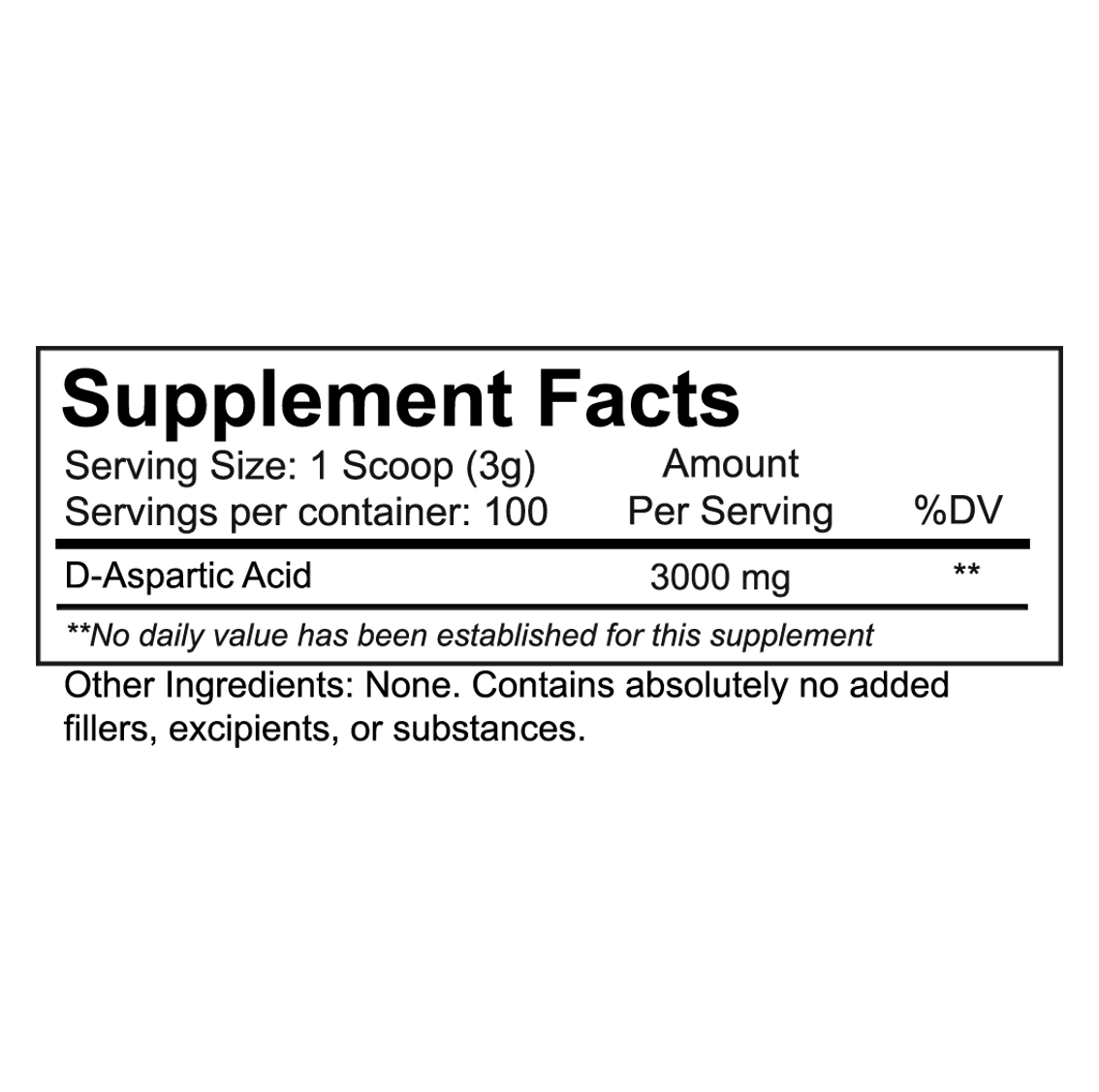 Nutrakey: DAA - D-Aspartic Acid (300 Grams)