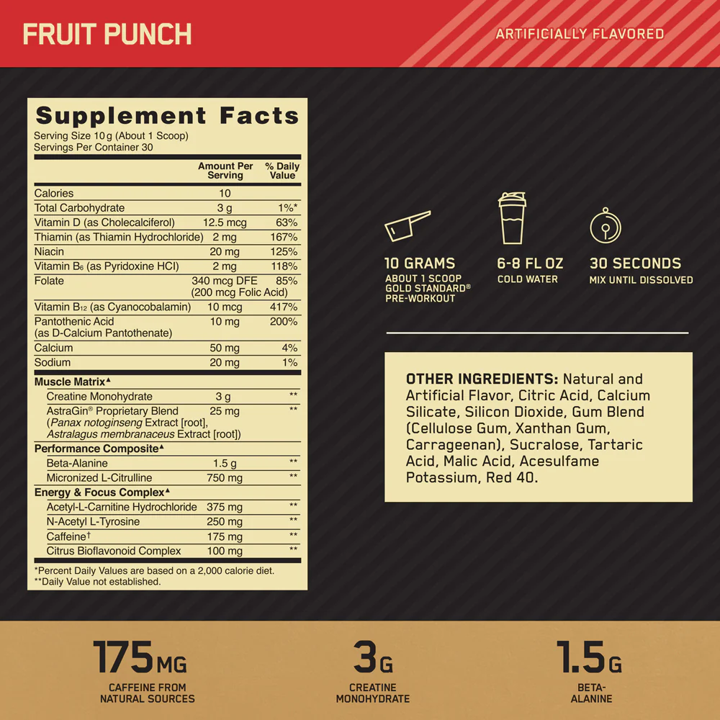 Optimum: Pre-Workout Gold 300g