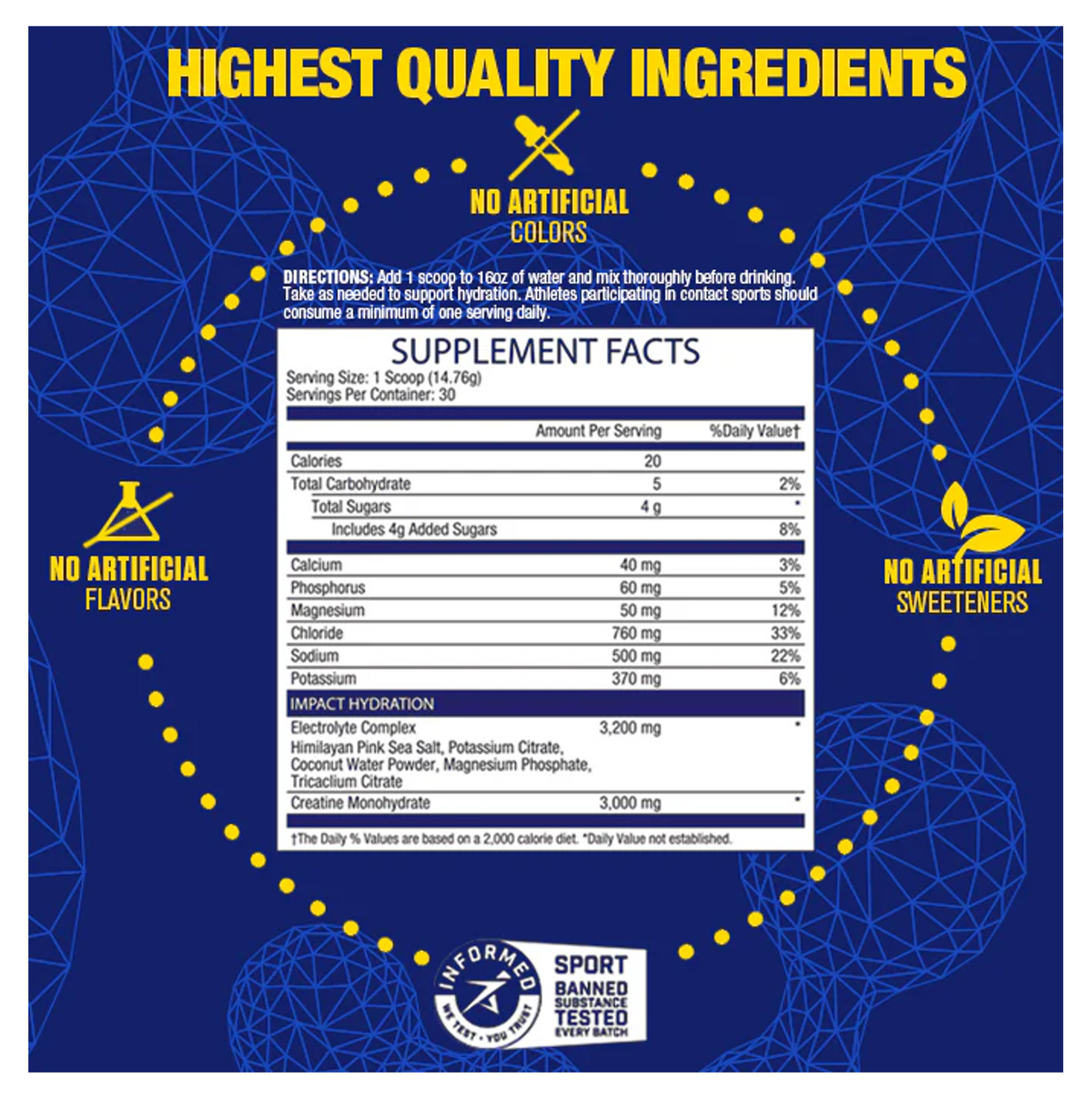MHP: Impact Hydration: 30 srv Lemon Lime (15.6oz)