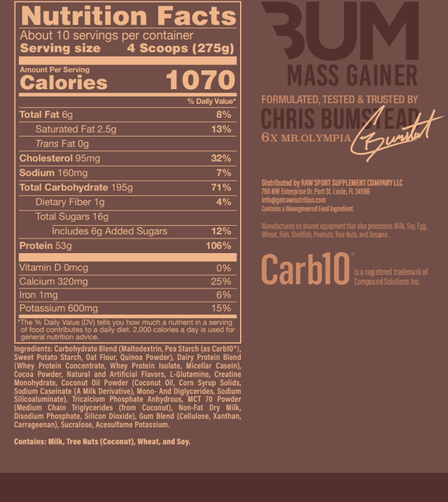 RAW: CBUM Mass Gainer: 6lb