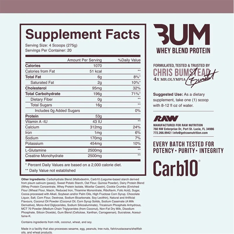 RAW: CBUM Mass Gainer: 12lb