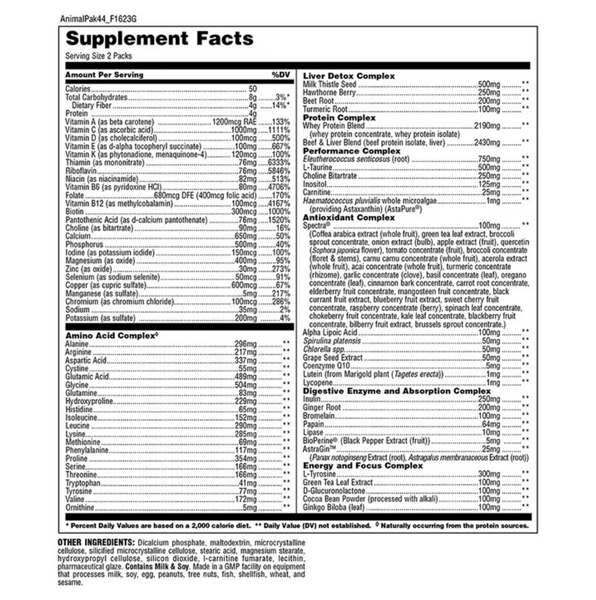 Univ: Animal Pak 44 (Large 44 pak)