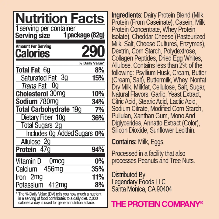 Snack: Legendary Protein Pasta: 47g Mac & Cheese (6pk)