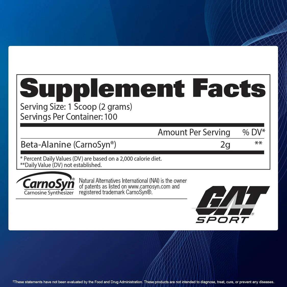 GAT: Beta Alanine Powder (200g)