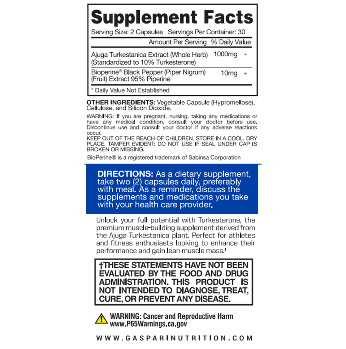 Gaspari: Turkesterone (60 caps)
